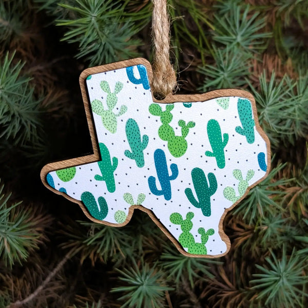 Texas Cactus Christmas Ornament
