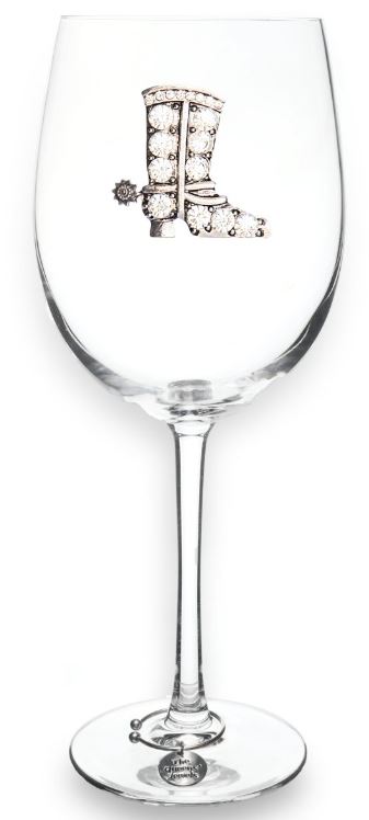 Cowboy Boot Stemmed Wine Glass