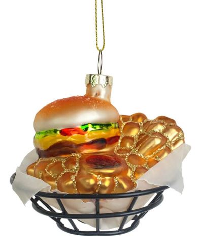 Hamburger Basket with Fries Ornament
