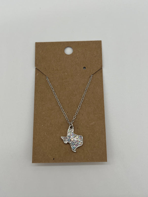 Crystal Texas Necklace - Silver