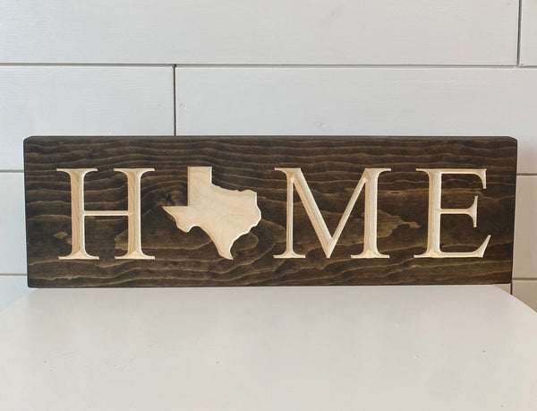 Pine Texas "HOME" Decor - 12"X3.5"
