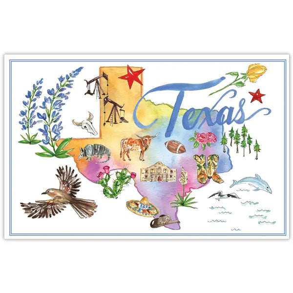 Texas Handpainted Icons Placemat