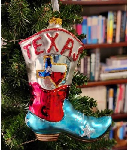 Texas Boot Ornament - Glass