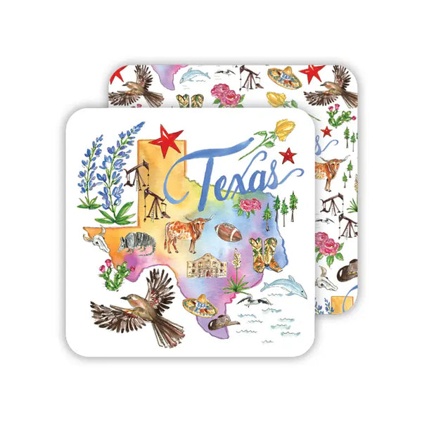 Texas Handpainted Icons Paper Coaster