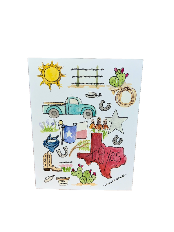 Texas Watercolor Greeting Cards