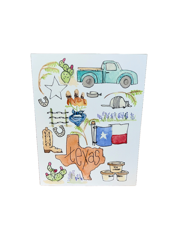 Texas Watercolor Greeting Cards
