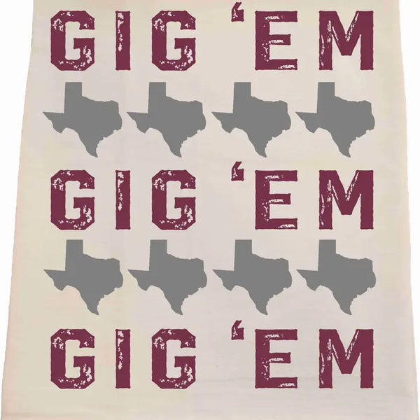 Texas A&M Gig 'Em Tea Towel