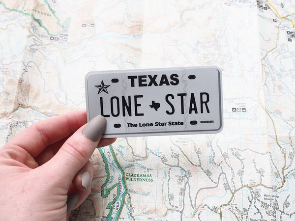Texas Lone Star License Plate Sticker