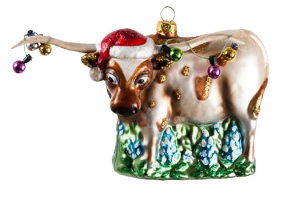Longhorn Ornament - Glass