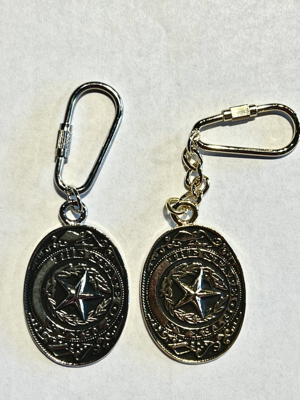 Oval State of Texas Keychain