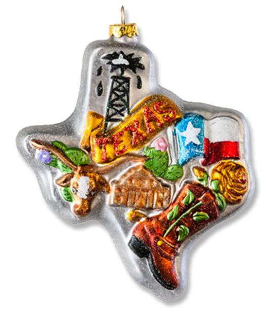 Texas State Ornament - Glass