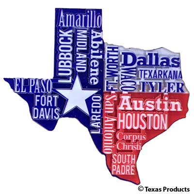 Texas Cities Dual Level Magnet
