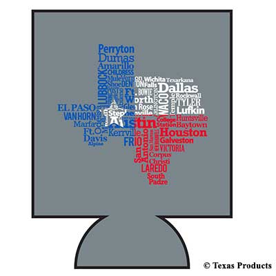Texas Cities Koozie