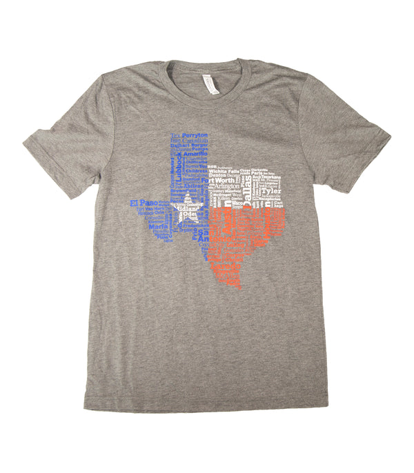 Grey Texas Cities Shirt