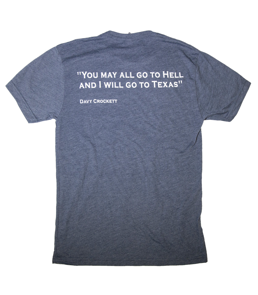 Davy Crockett T-Shirt - Heather Navy – The Texas Bucket List Store
