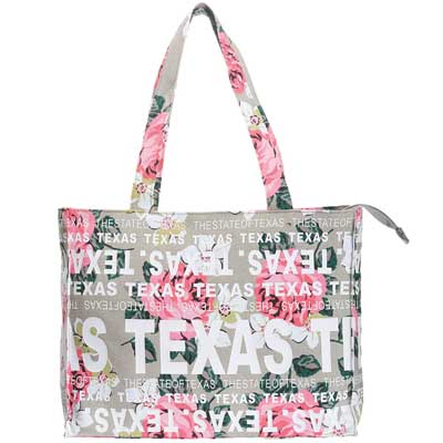 Texas Gray Flower Bag Canvas - Small
