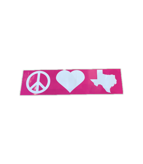 Peace Love Texas Bumper Sticker