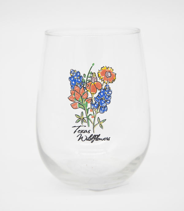 Texas Wildflowers Wine Glass