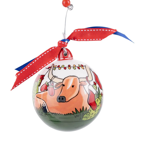 Merry Texmas Longhorn Ornament