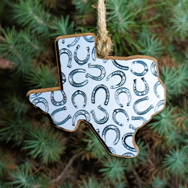 Texas Horseshoe Christmas Ornament
