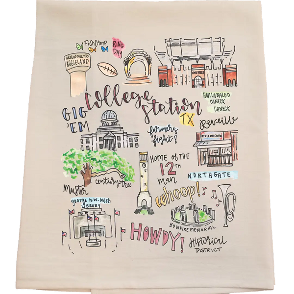 College Station Tea Towel