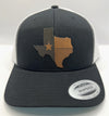 Texas Flag Texas Outline Leather Patch - Hat