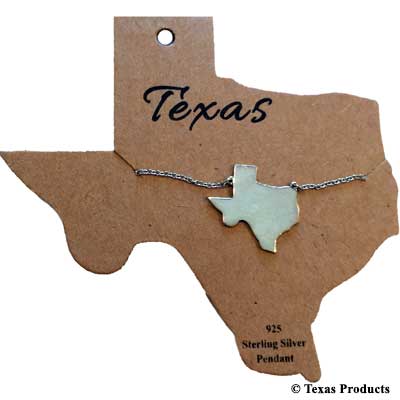 Sterling Silver Texas Shape Necklace