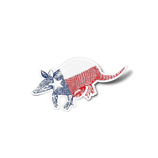 Armadillo Texas Flag Sticker