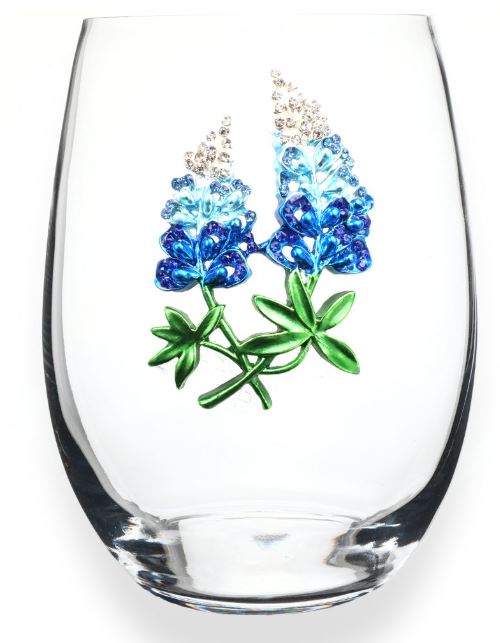 Bluebonnet Stemless Wine Glass