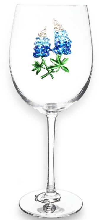 Bluebonnet Stemmed Wine Glasses
