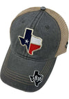 Gray Texas Shape Flag Hat