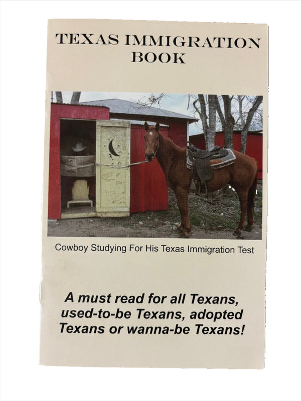 Texas Immigration Book: Cowboy Studying for his Texas Immigration Test