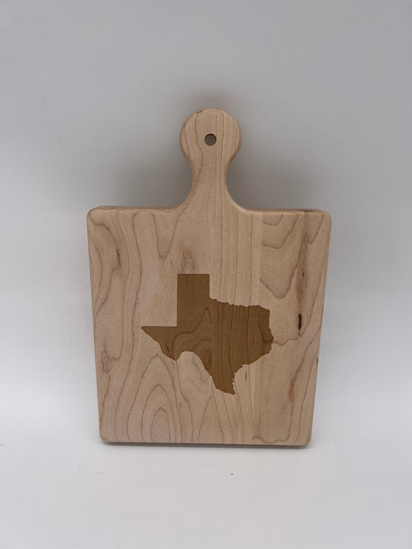 ARTISAN MAPLE PADDLE BOARD | TEXAS OUTLINE | 9" X 6"