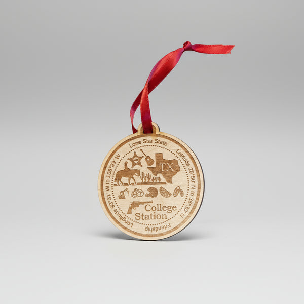 College Station Wood Ornament