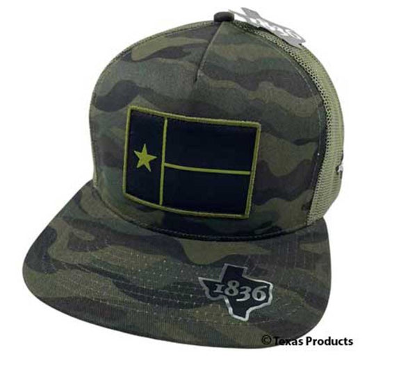 Green Camo Texas Flag Snapback Cap