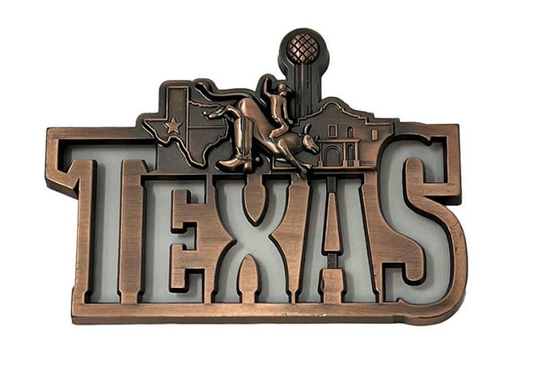 Texas Metal Word Magnet