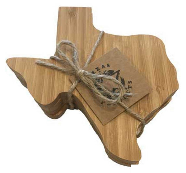 Texas Shape Bamboo Coasters