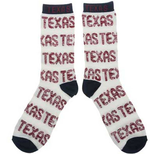 Texas White Namedrop Socks