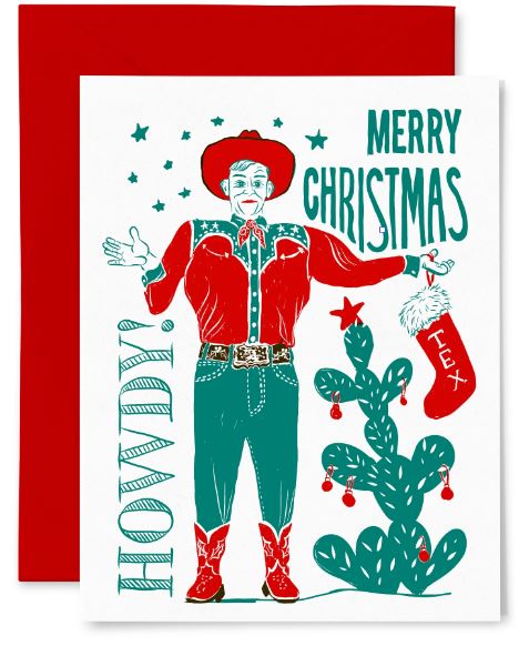 Big Texas - Holiday - Letterpress Greeting Card
