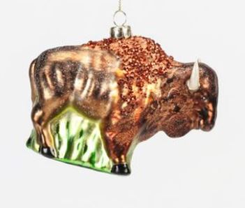 Bison Ornament - Glass