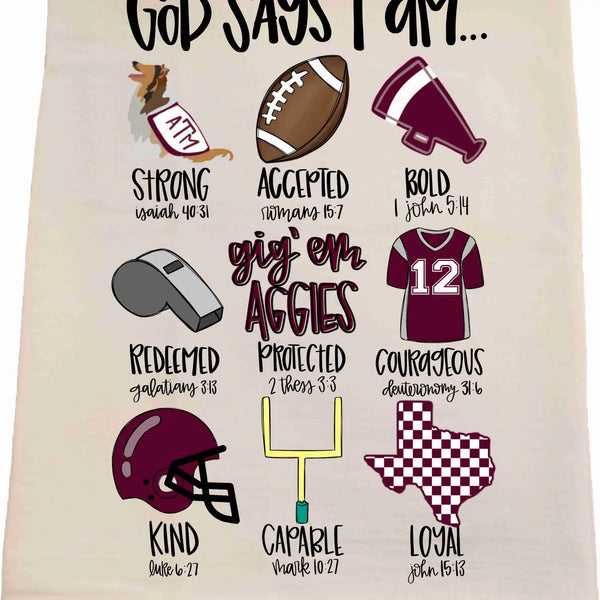 Aggie 'God Says' Tea Towel