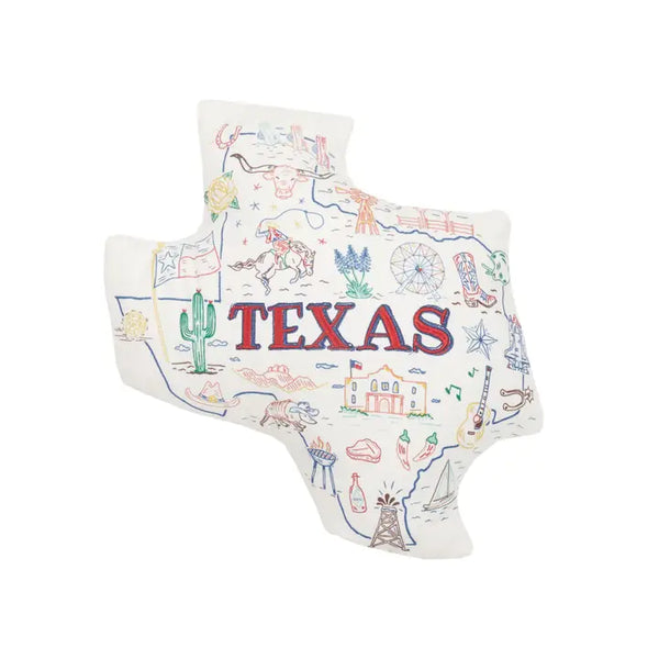 Texas Shaped TX Icons Pillow