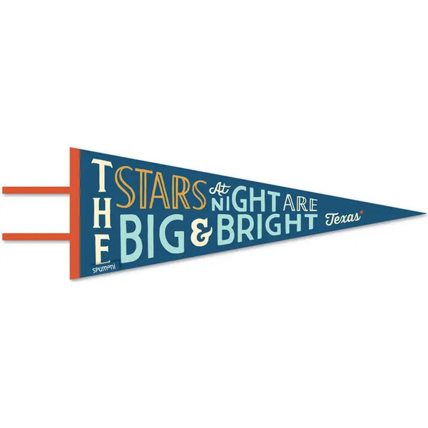 Stars at Night Texas Pennant (Vintage- styled Screen Printed)