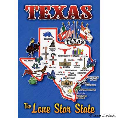 Texas Cities Postcard