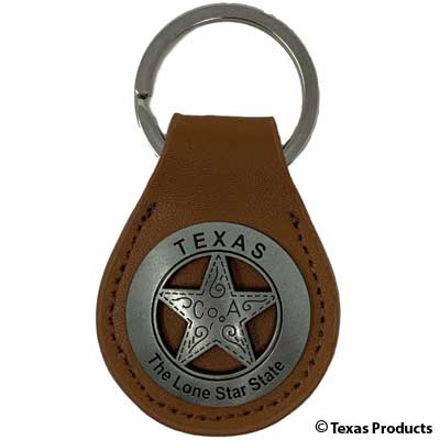 Leather Texas Star Keychain