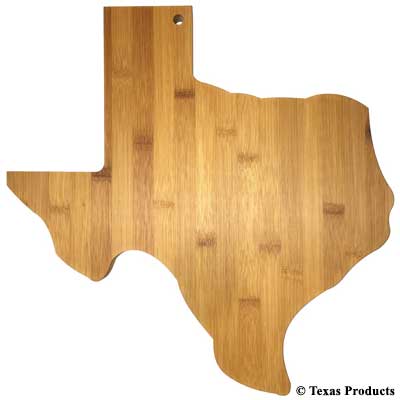 Texas Shaped Bamboo Cutting Board