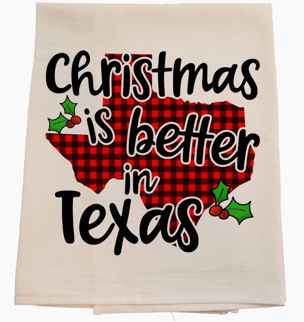 Christmas in Texas Tea Towel