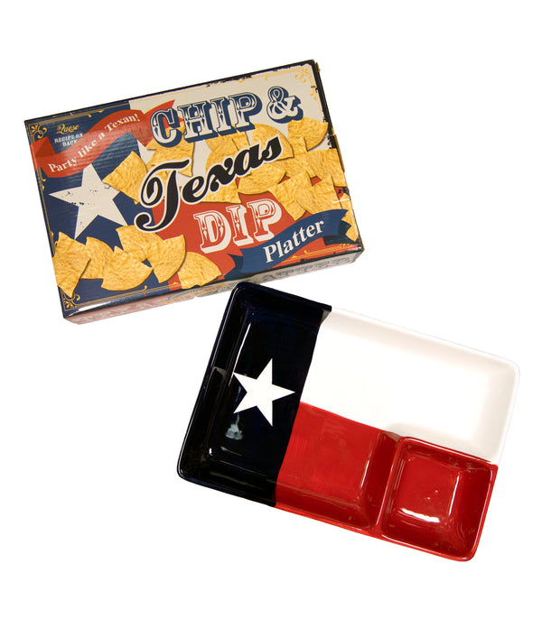 Texas Flag Chip 'n Dip Platter