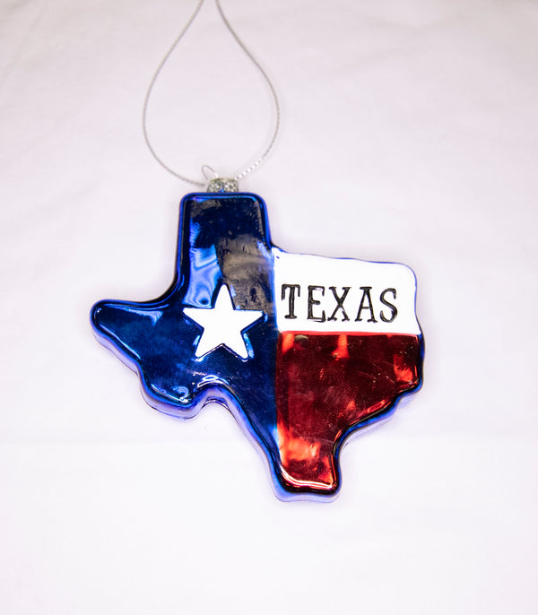 Texas Shaped "TX Flag" Ornament