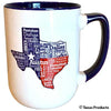Texas Cities Mug - White/Blue